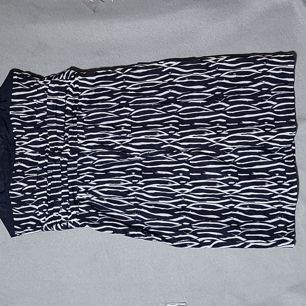 LOFT Women's Elegant Blue and White Strappy Lined Dress - Size‎ 12 NEW WITH TAGS - Picture 9 of 13